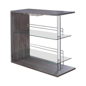 Prescott Rectangular 2-shelf Bar Unit Grey Half Price Furniture