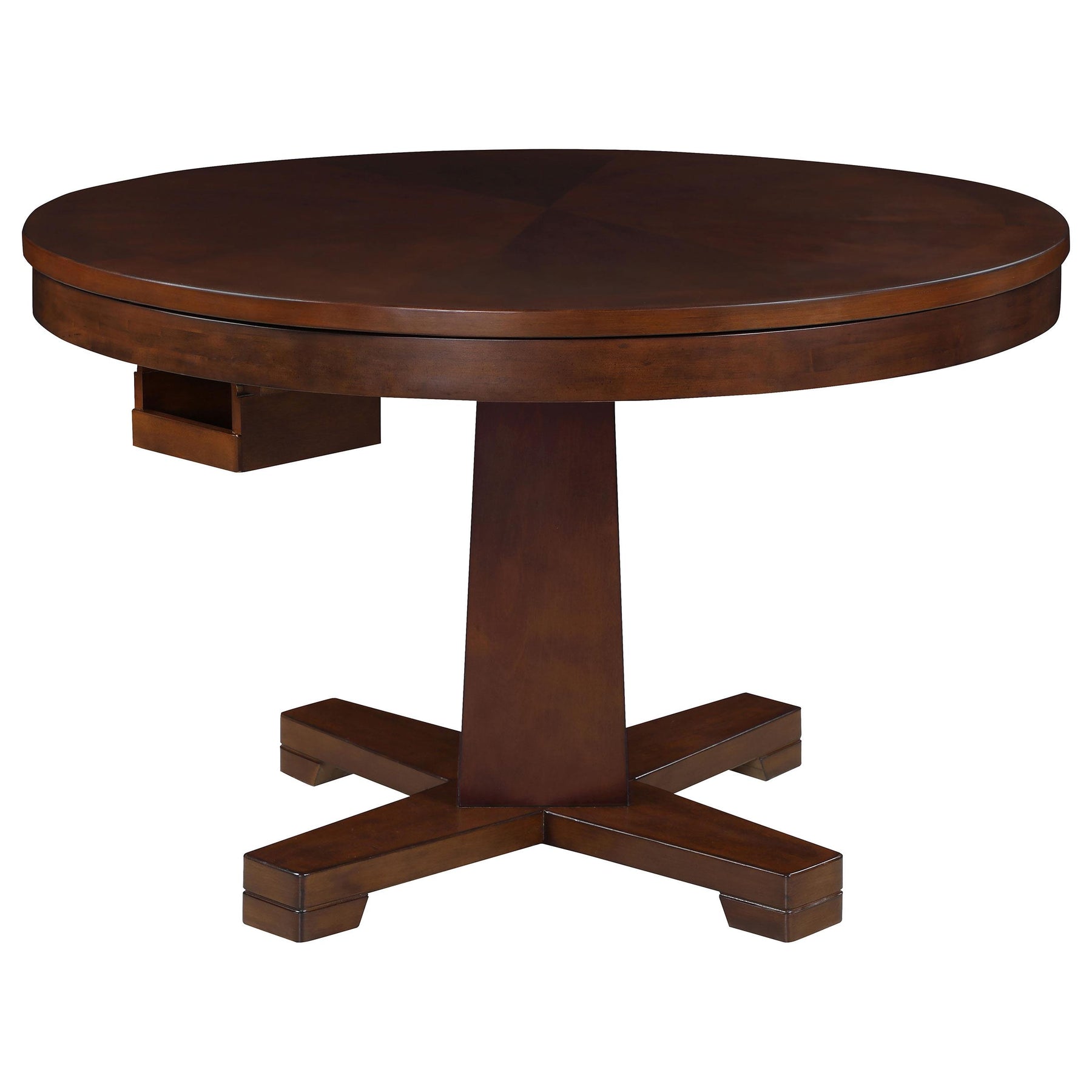 Marietta Round Wooden Game Table Tobacco Half Price Furniture