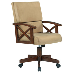 Marietta Upholstered Game Chair Tobacco and Tan Half Price Furniture