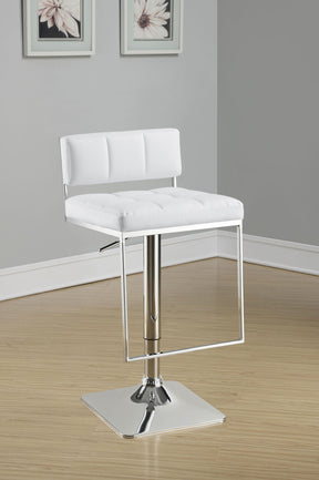 Alameda Adjustable Bar Stool White and Chrome Half Price Furniture