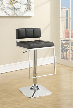 Alameda Adjustable Bar Stool Chrome and Black Half Price Furniture