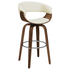 Zion Upholstered Swivel Bar Stool Walnut and Ecru Half Price Furniture