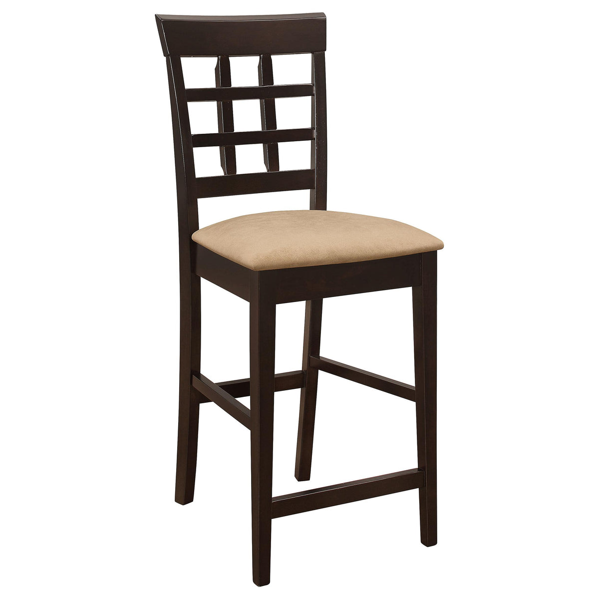 Gabriel Upholstered Counter Height Stools Cappuccino and Beige (Set of 2) Half Price Furniture