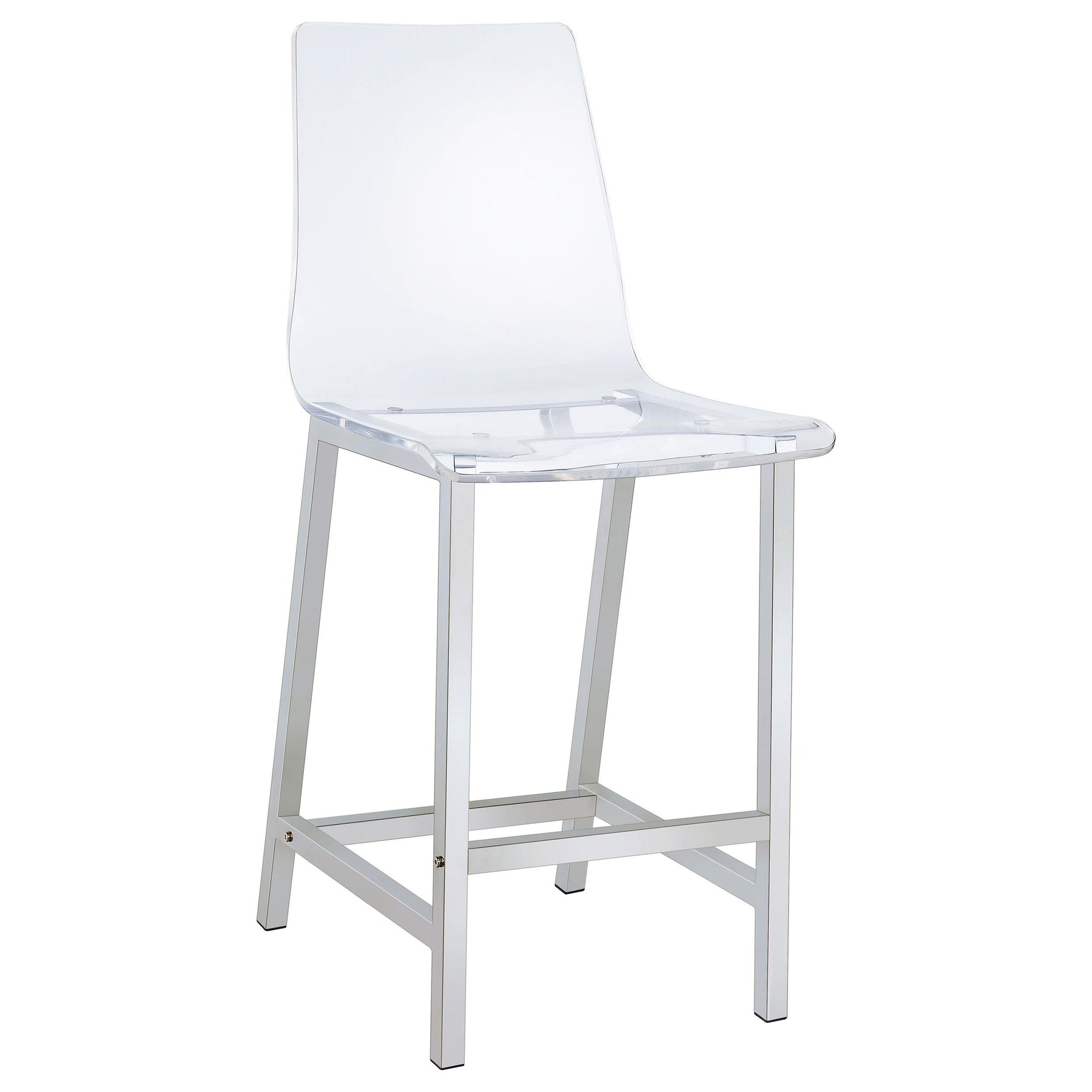 Juelia Counter Height Stools Chrome and Clear Acrylic (Set of 2) Half Price Furniture