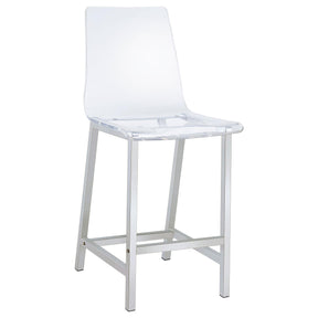 Juelia Counter Height Stools Chrome and Clear Acrylic (Set of 2) Half Price Furniture