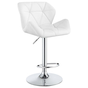 Berrington Adjustable Bar Stools Chrome and White (Set of 2)  Half Price Furniture