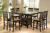 Gabriel 7-piece Square Counter Height Dining Set Cappuccino Half Price Furniture