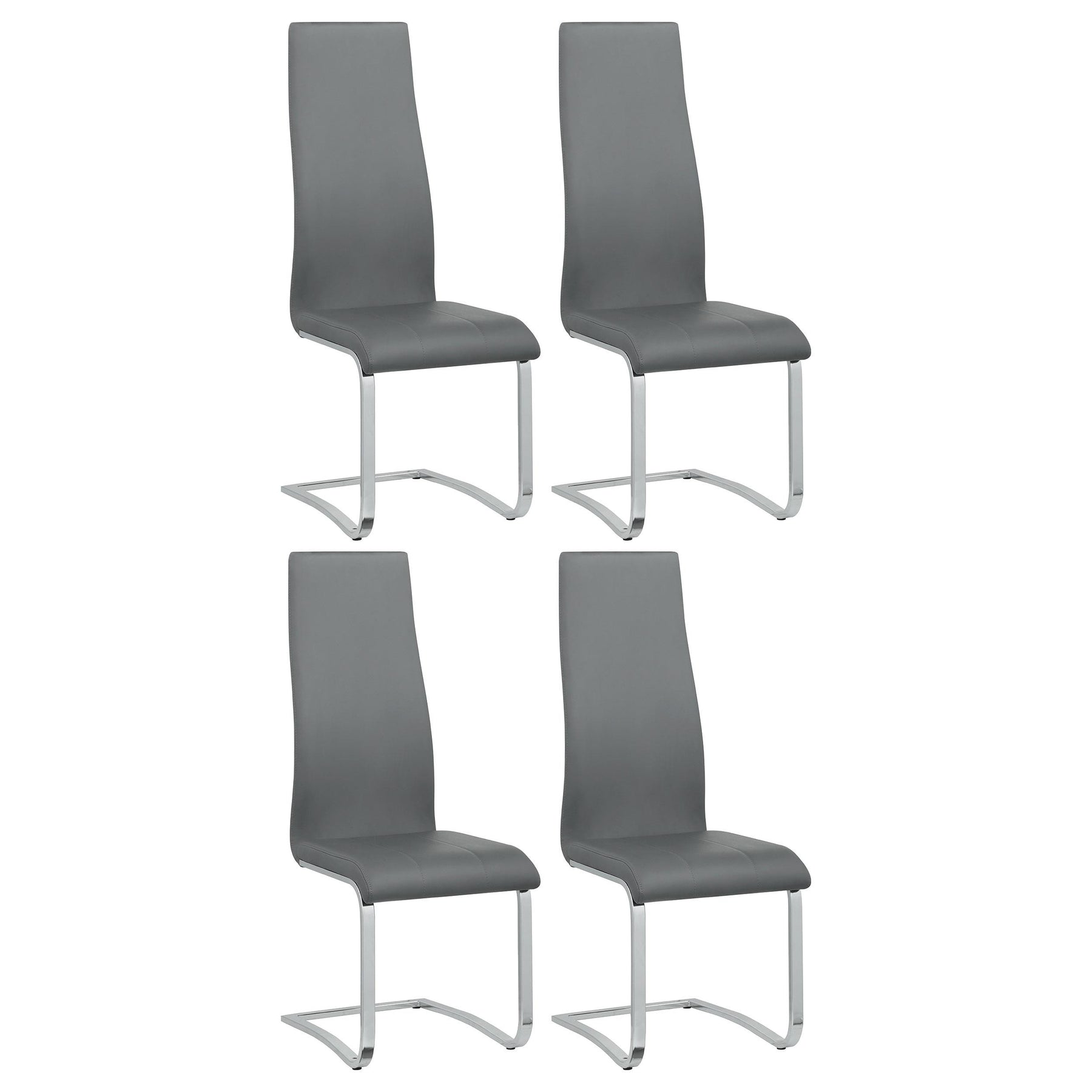 Montclair Upholstered High Back Side Chairs Grey and Chrome (Set of 4) Half Price Furniture