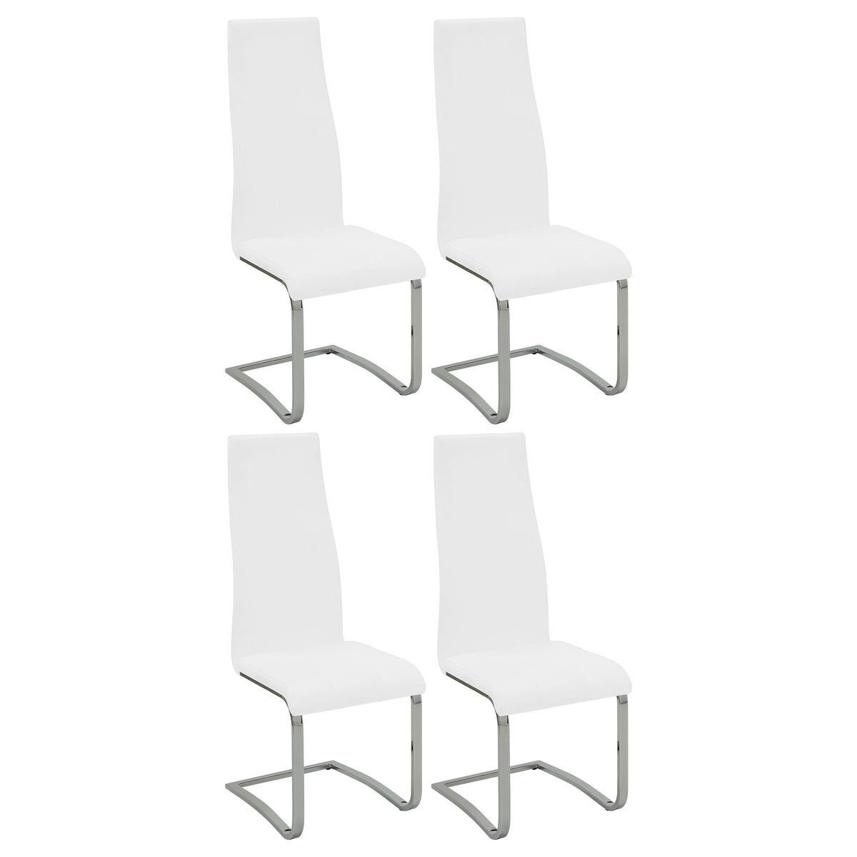Montclair High Back Dining Chairs Black and Chrome (Set of 4)  Half Price Furniture