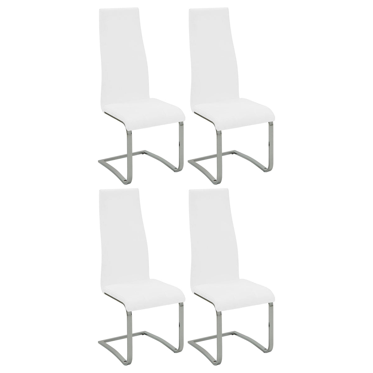 Montclair High Back Dining Chairs Black and Chrome (Set of 4) Half Price Furniture