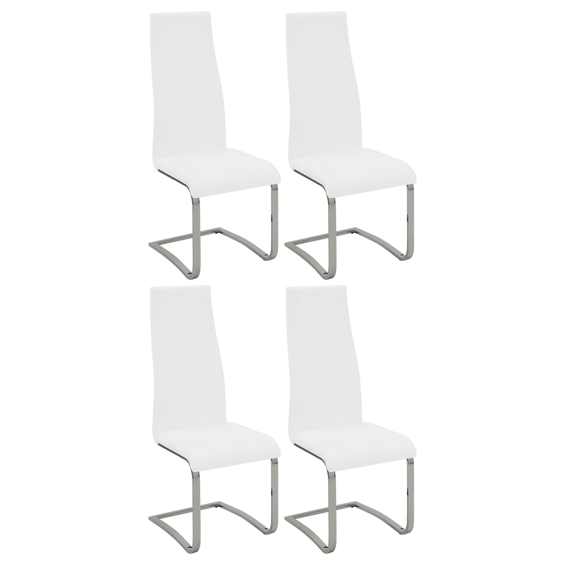 Montclair High Back Dining Chairs Black and Chrome (Set of 4) Half Price Furniture