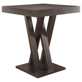 Freda Double X-shaped Base Square Bar Table Cappuccino Half Price Furniture