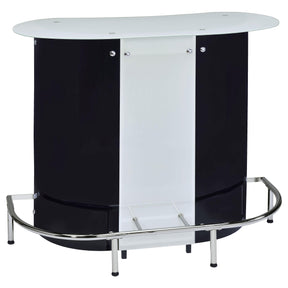 Lacewing 1-shelf Bar Unit Glossy Black and White Half Price Furniture