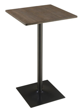 Cavalier Square Bar Table Dark Elm and Matte Black Half Price Furniture