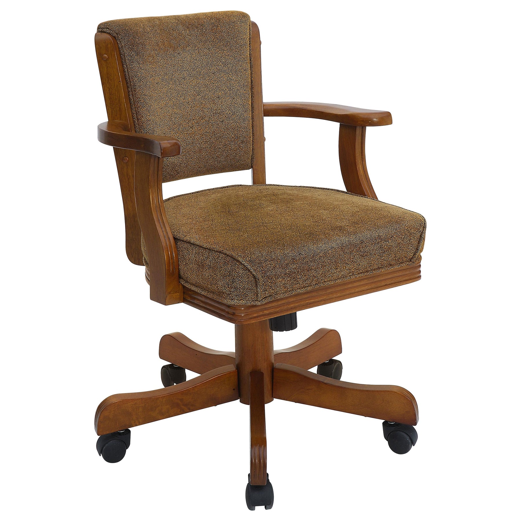 Mitchell Upholstered Game Chair Olive-brown and Amber Half Price Furniture