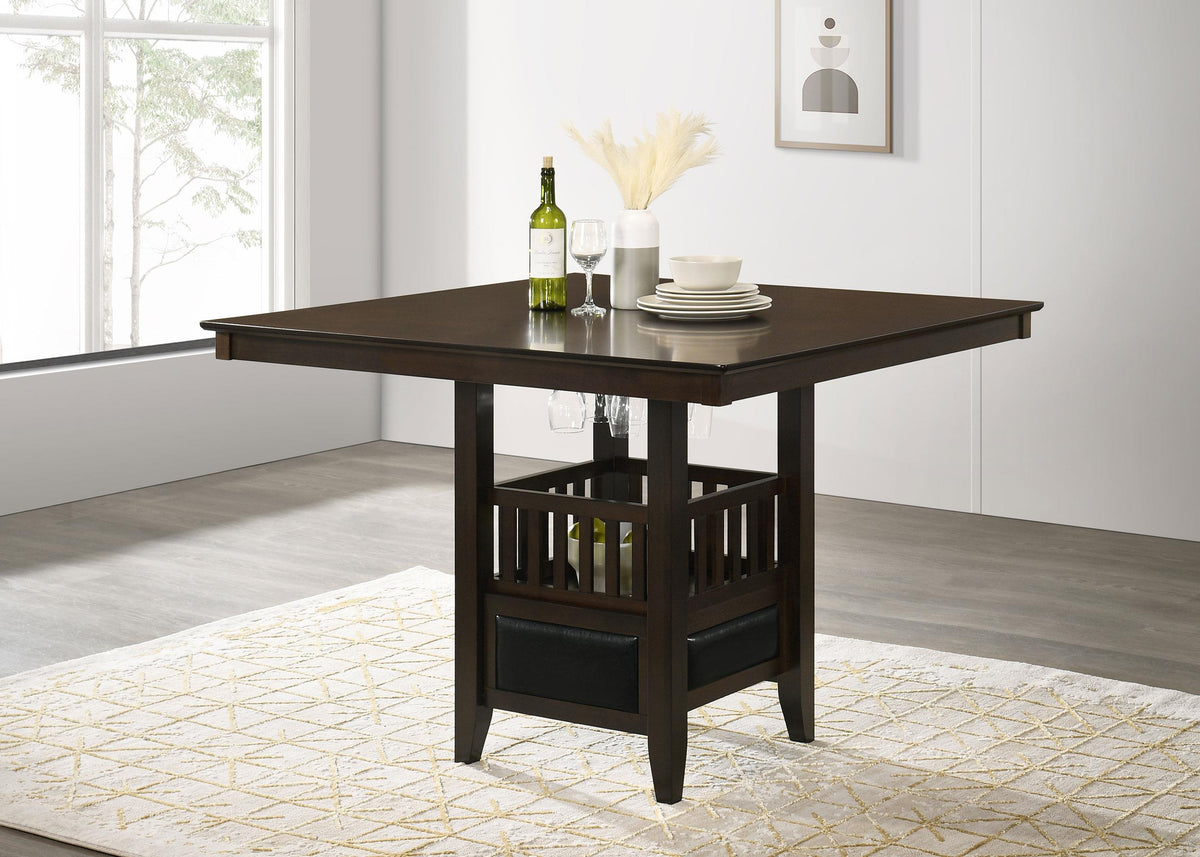 Jaden Square Counter Height Table with Storage Espresso Half Price Furniture