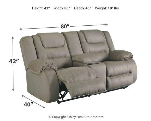 McCade Reclining Loveseat with Console - Half Price Furniture