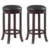 Aboushi Swivel Bar Stools with Upholstered Seat Brown (Set of 2) - Half Price Furniture