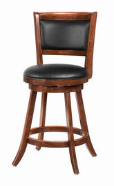 Broxton Upholstered Swivel Counter Height Stools Chestnut and Black (Set of 2) Half Price Furniture