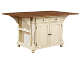 Slater 2-drawer Kitchen Island with Drop Leaves Brown and Buttermilk Half Price Furniture