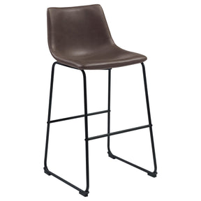 Michelle Armless Bar Stools Two-tone Brown and Black (Set of 2) Half Price Furniture