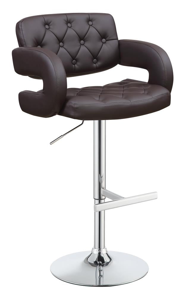 Brandi Adjustable Bar Stool Chrome and Brown  Half Price Furniture