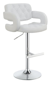 Brandi Adjustable Bar Stool Chrome and White Half Price Furniture