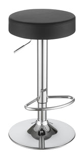 Ramses 29" Adjustable Bar Stool Chrome and Black Half Price Furniture