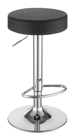 Ramses 29" Adjustable Bar Stool Chrome and Black Half Price Furniture