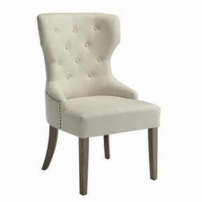 Baney Tufted Upholstered Dining Chair Beige Half Price Furniture