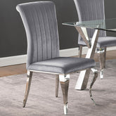 Betty Upholstered Side Chairs Grey and Chrome (Set of 4) Half Price Furniture