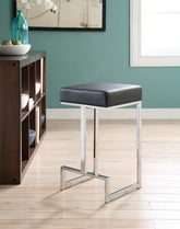 Gervase Square Counter Height Stool Black and Chrome Half Price Furniture