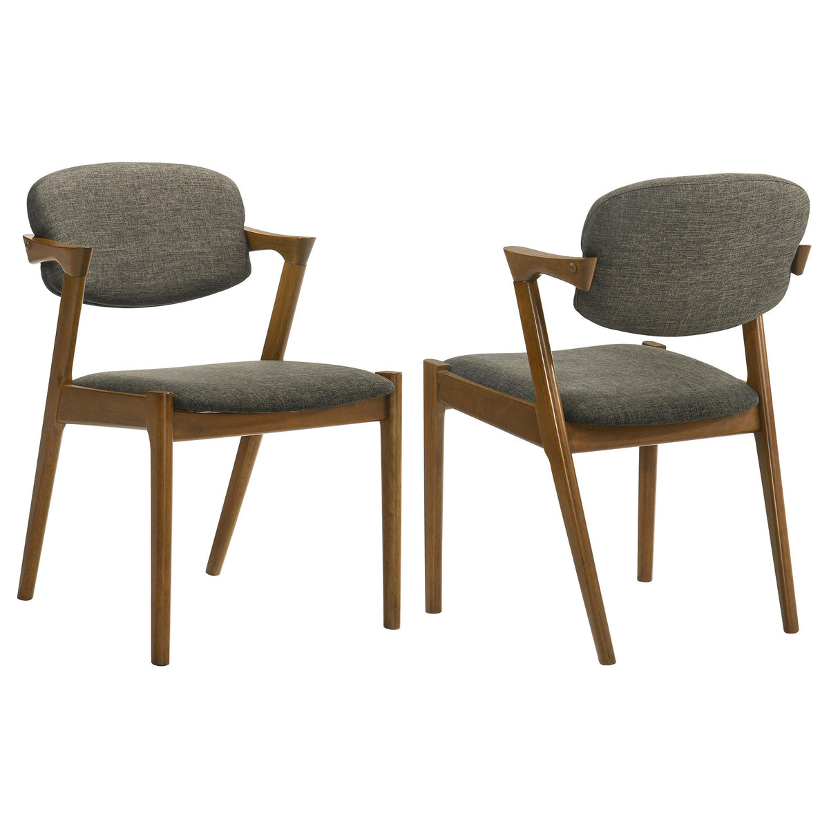 Malone Dining Side Chairs Grey and Dark Walnut (Set of 2) Half Price Furniture