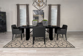 Catherine Double Pedestal Dining Table Set Charcoal Grey and Black Half Price Furniture