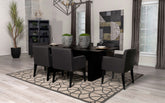 Catherine Rectangular Double Pedestal Dining Table Black Half Price Furniture