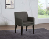 Catherine Upholstered Dining Arm Chair Charcoal Grey and Black (Set of 2) Half Price Furniture