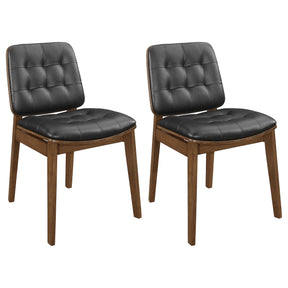 Redbridge Tufted Back Side Chairs Natural Walnut and Black (Set of 2) Half Price Furniture