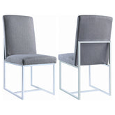 Mackinnon Upholstered Side Chairs Grey and Chrome (Set of 2) Half Price Furniture