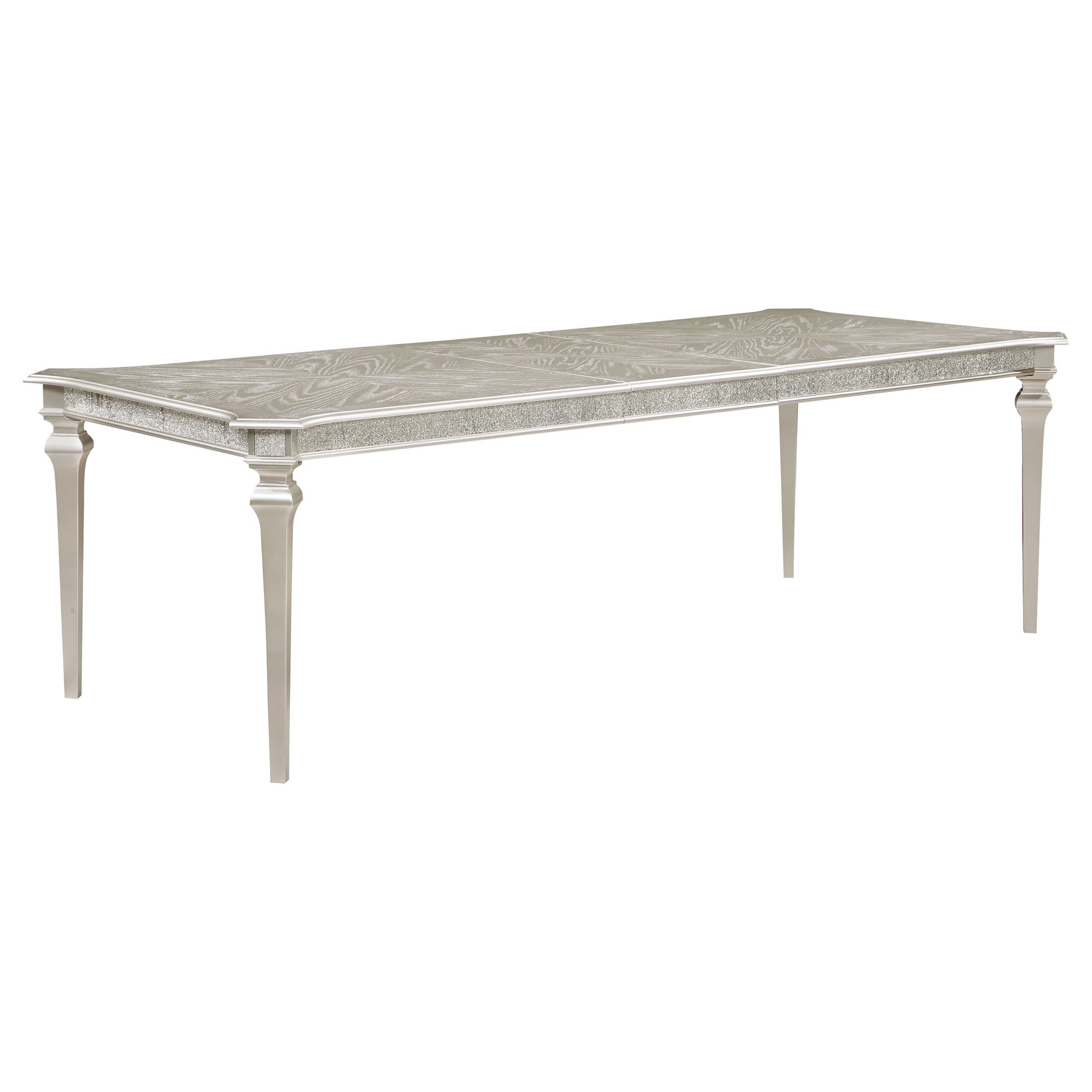 Evangeline Rectangular Dining Table with Extension Leaf Silver Oak Half Price Furniture