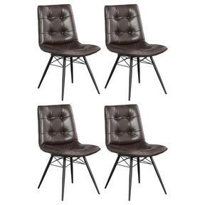 Aiken Upholstered Tufted Side Chairs Brown (Set of 4) Half Price Furniture