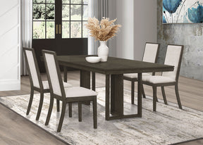 Kelly Rectangular Dining Table Set Beige and Dark Grey Half Price Furniture