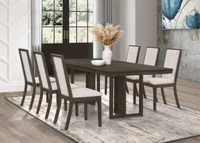 Kelly Rectangular Dining Table Set Beige and Dark Grey - Dining Room Set - Half Price Furniture