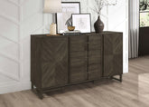 Kelly 3-drawer Storage Dining Sideboard Server Dark Grey Half Price Furniture