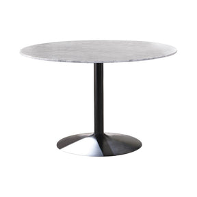 Bartole Round Dining Table White and Matte Black Half Price Furniture