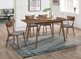 Alfredo 5-Piece Dining Room Set Natural Walnut and Grey Half Price Furniture