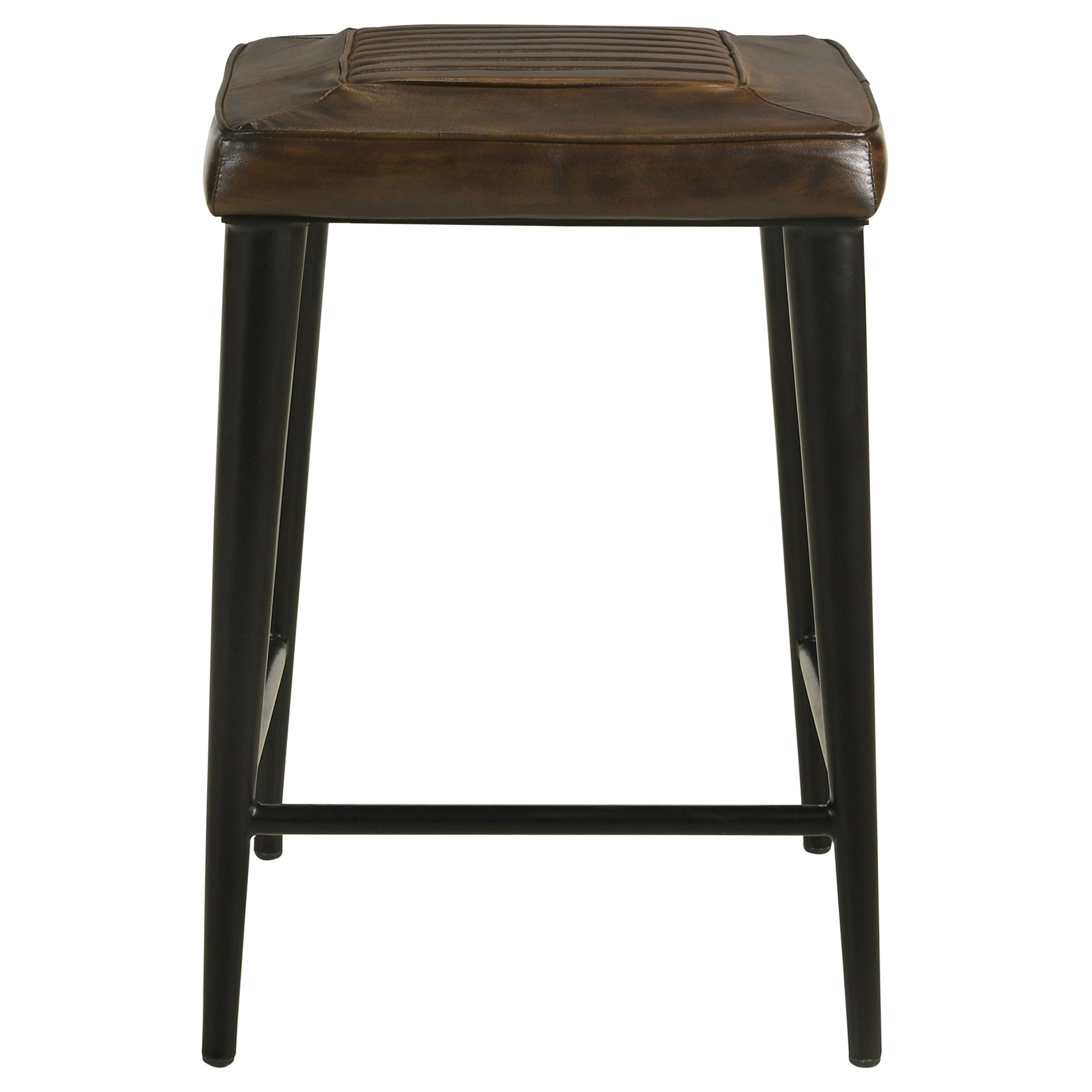 Alvaro Leather Upholstered Backless Counter Height Stool Antique Brown and Black (Set of 2) Half Price Furniture