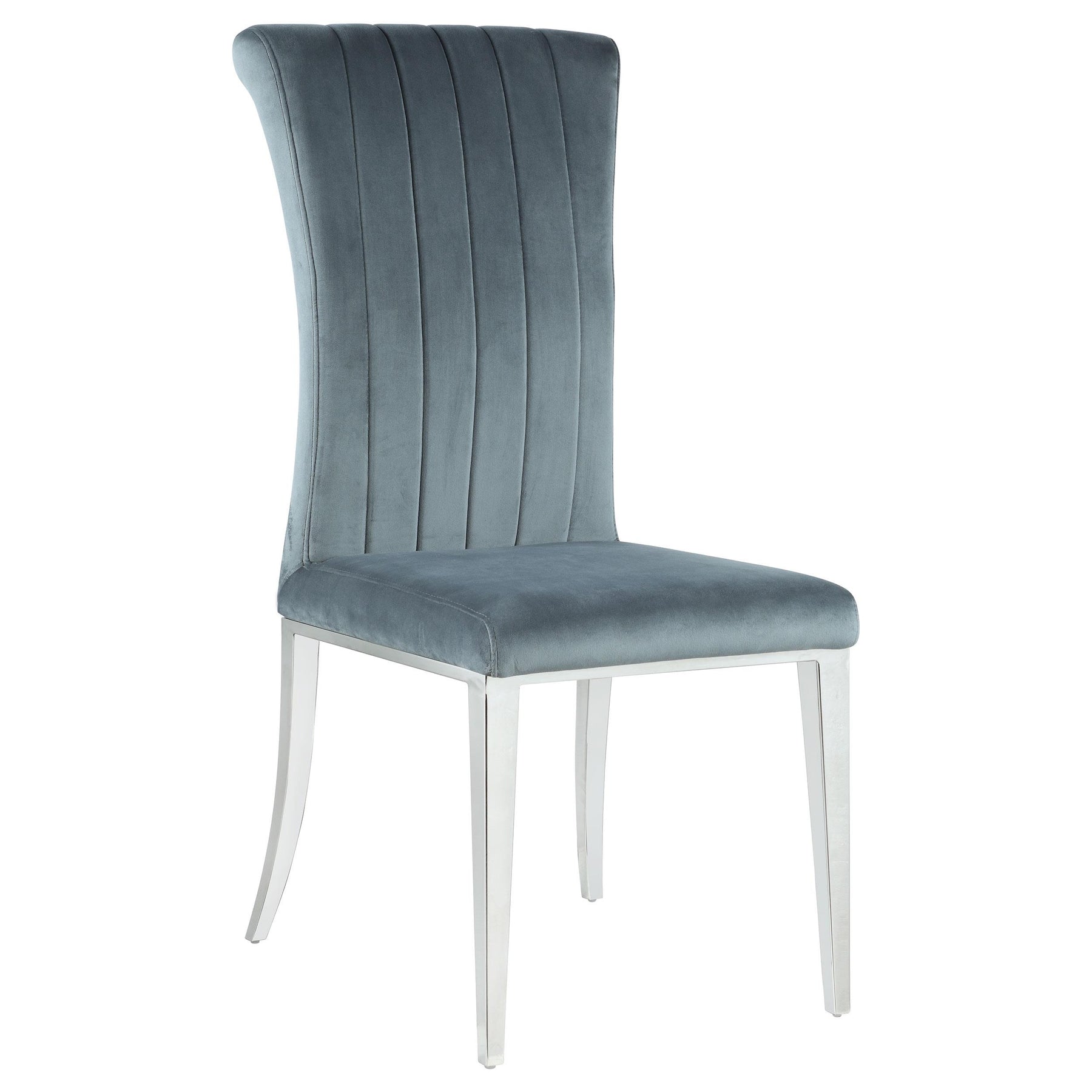 Beaufort Upholstered Curved Back Side Chairs Dark Grey (Set of 2) Half Price Furniture