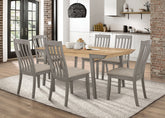 Nogales 7-piece Rectangle Dining Set Acacia and Coastal Grey Half Price Furniture