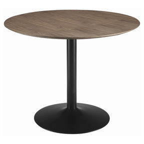 Cora Round Dining Table Walnut and Black Half Price Furniture