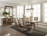 Brockway 5-Piece Rectangular Trestle Dining Set Barley Brown Half Price Furniture